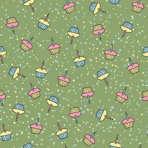 Cupcakes Confetti Medium Green