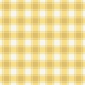 Soft Yellow Gingham with Cream Background Checks Country Folksy - Small Scale