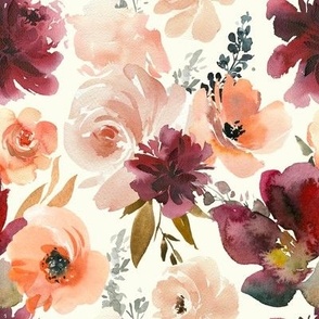 Fall watercolor florals