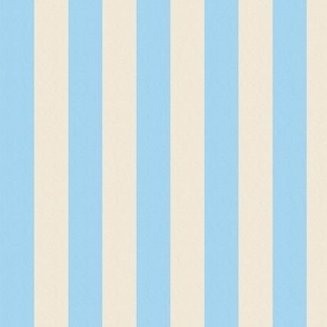 Candy Stripes (0.83" stripes) - Bright Cyan Blue and Cream 