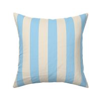 Candy Stripes (1.67" stripes) - Bright Cyan Blue and Cream 