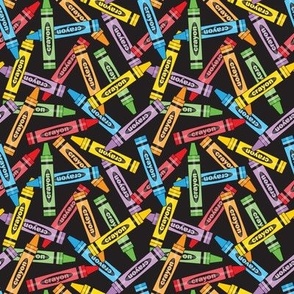 medium random crayons on black