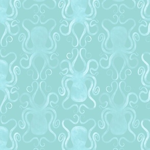 Watercolor octopus subtle blue