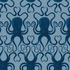 Octopuses in love blue jumbo