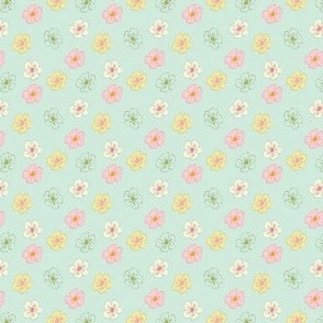 Spring Florals on Mint small scale 