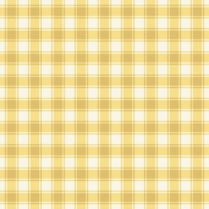 Soft Yellow Gingham with Cream Background Checks Country Folksy - Medium Scale