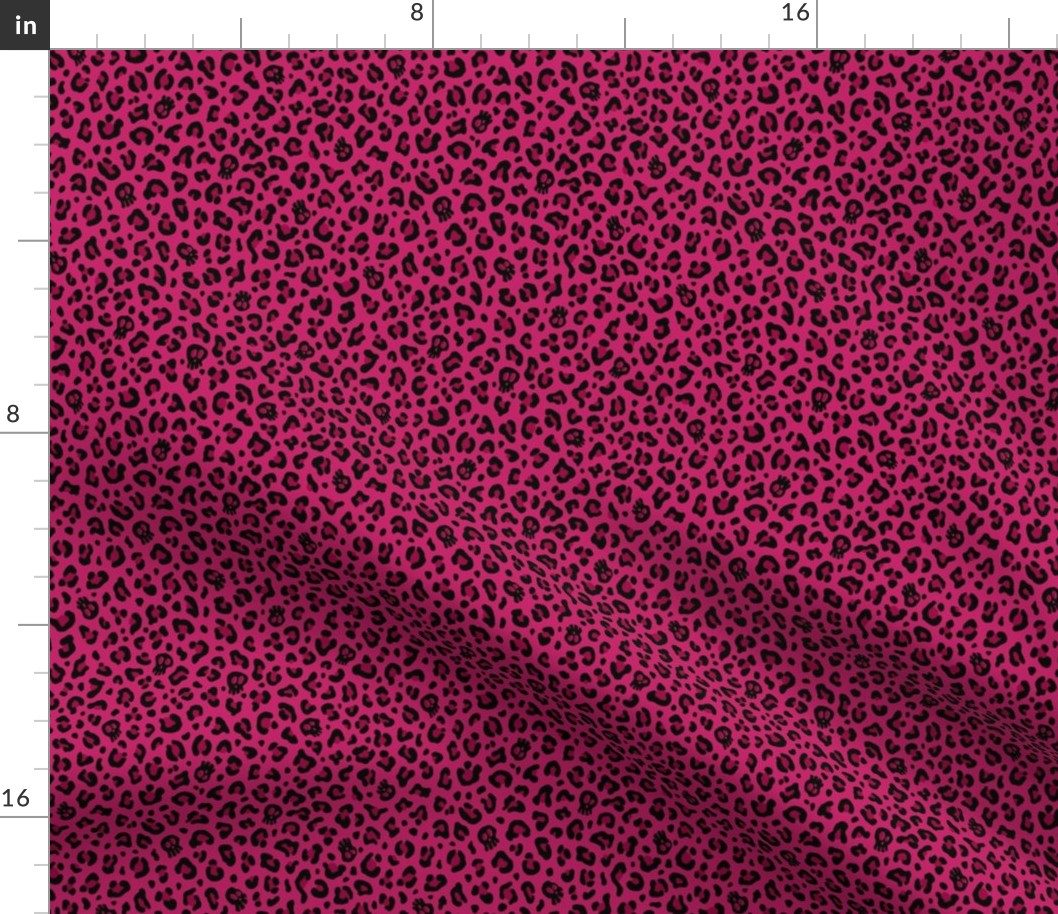 ★ SKULLS x LEOPARD ★ Hot Pink - Tiny Scale / Collection : Leopard Spots variations – Punk Rock Animal Prints 3