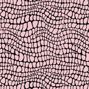 Alligator Pattern - Rose Quartz and Black