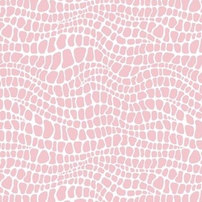 Alligator Pattern - Rose Quartz and White