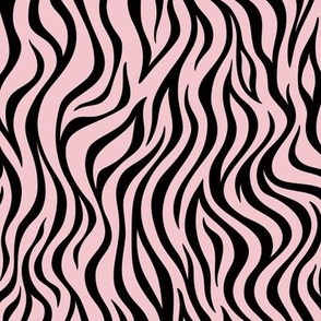 Zebra Stripe Pattern - Rose Quartz and Black