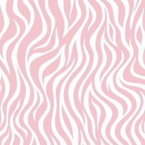 Zebra Stripe Pattern - Rose Quartz and White