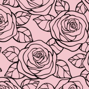 Rose Cutout Pattern - Rose Quartz and Black