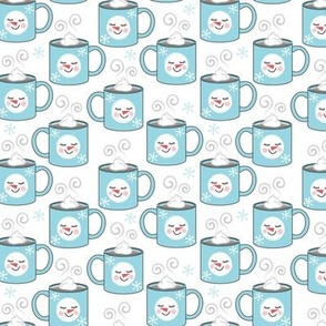 tiny hot chocolate snowman mugs