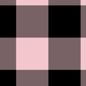 Extra Jumbo Gingham Pattern - Rose Quartz and Black