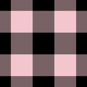 Jumbo Gingham Pattern - Rose Quartz and Black