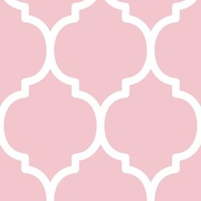 Extra Large Moroccan Tile Pattern - Rose Quartz and White
