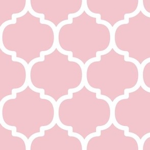 Large Moroccan Tile Pattern - Rose Quartz and White