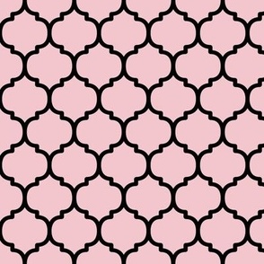 Moroccan Tile Pattern - Rose Quartz and Black