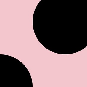 Jumbo Polka Dot Pattern - Rose Quartz and Black