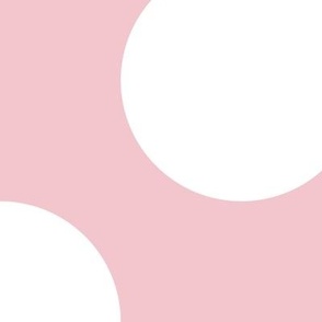 Jumbo Polka Dot Pattern - Rose Quartz and White