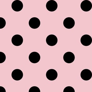 Big Polka Dot Pattern - Rose Quartz and Black