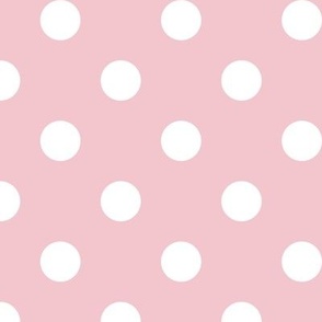 Big Polka Dot Pattern - Rose Quartz and White