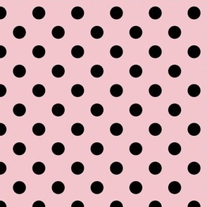 Polka Dot Pattern - Rose Quartz and Black