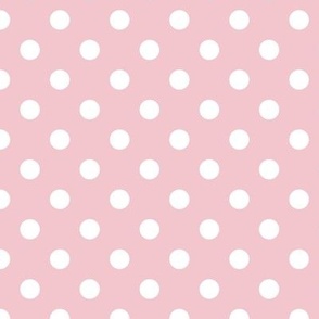 Polka Dot Pattern - Rose Quartz and White