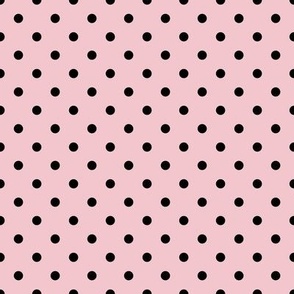 Small Polka Dot Pattern - Rose Quartz and Black