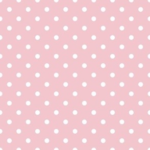 Small Polka Dot Pattern - Rose Quartz and White