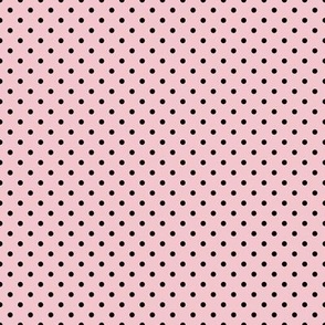 Tiny Polka Dot Pattern - Rose Quartz and Black