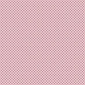 Micro Polka Dot Pattern - Rose Quartz and Black