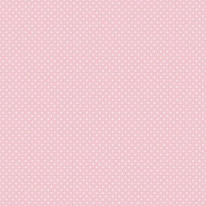 Micro Polka Dot Pattern - Rose Quartz and White