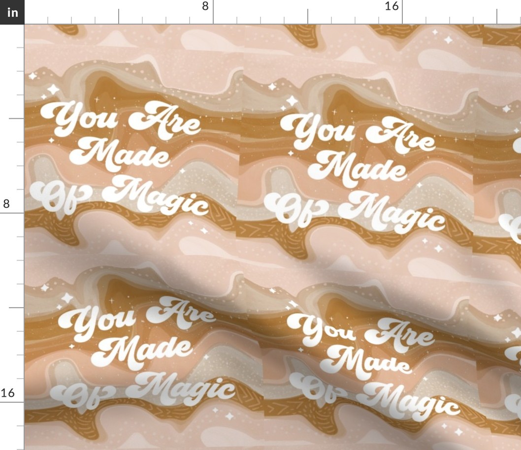 9" square: you are made of magic blush and gold