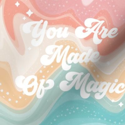 9" square: you are made of magic coral ice and aqua