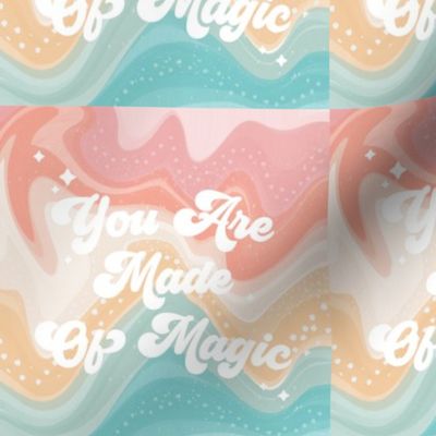 6" square: you are made of magic coral ice and aqua