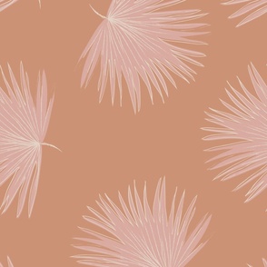 GIANT Freehand Fan Palm - peach and pink