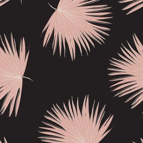 GIANT Freehand Fan Palm - black and pink