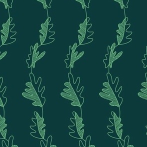 Green botanical stripe pattern made with line leaves