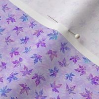 Tiny Purple Scattered Maple Leaves on Lavender