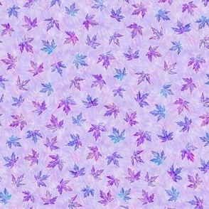 Tiny Purple Scattered Maple Leaves on Lavender