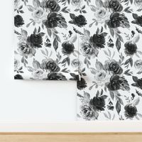 Black and White Farmhouse Floral Jumbo scale