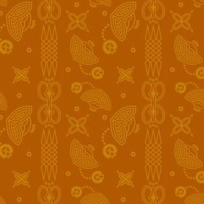 Floral Sunset Burnt Orange/Gold