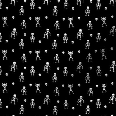 Little skeleton dance halloween skulls and dead bodies day of the dead dia de los muertos horror design black and white monochrome SMALL