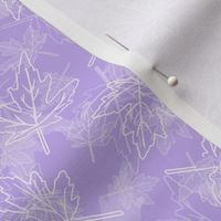 Outlined Scattered Maple Leaves on Lavender