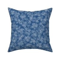 Outlined Scattered Maple Leaves on Aegean Blue