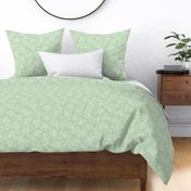 Outlined Scattered Maple Leaves on Light Sage Green