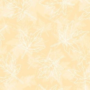Outlined Scattered Maple Leaves on Peach