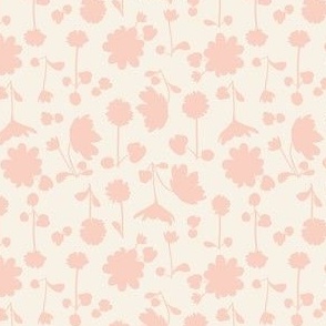 (small) spring flower silhouettes - blush pink on off-white 