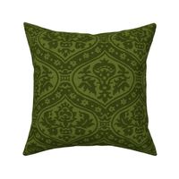 Renaissance Italian "velvet" damask, olive green